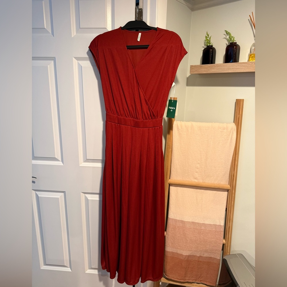 HALARA Red Wide Leg Jumpsuit